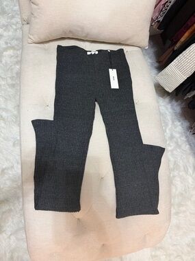 Joah Brown Ribbed Leggings - Charcoal Gray